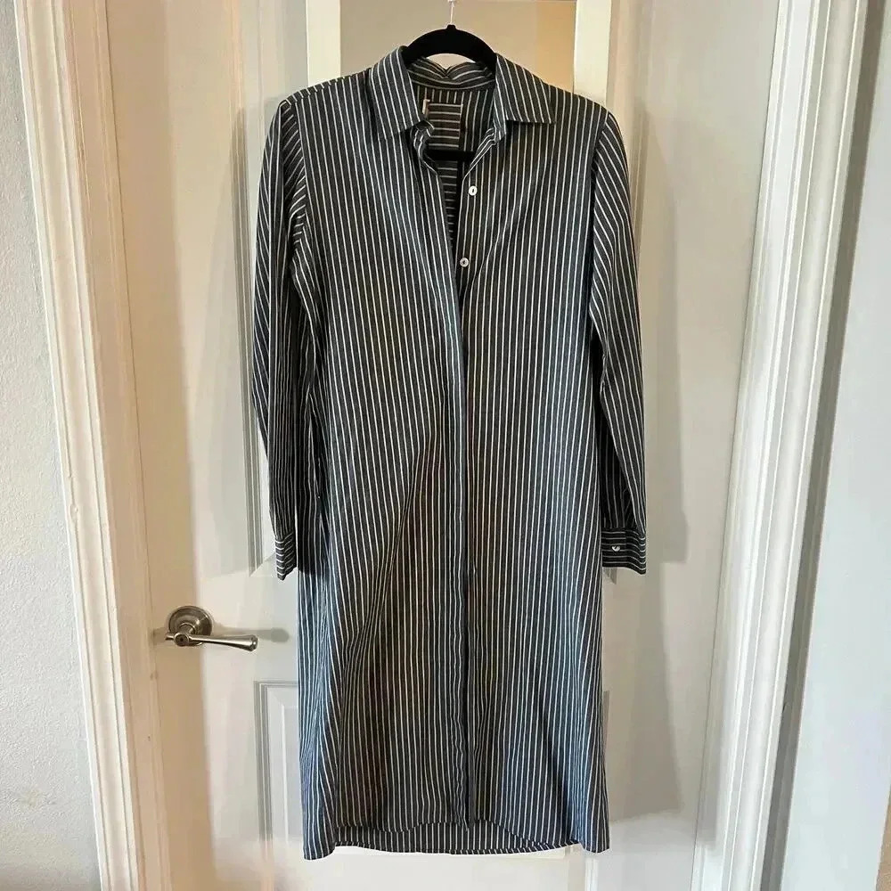 Mille Resort & Travel Striped Maxi Button Up Dress Belted Size XXS - Picture 3 of 6
